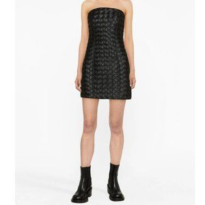 ROTATE | Interwoven, Vegan Leather, Strapless, Minidress